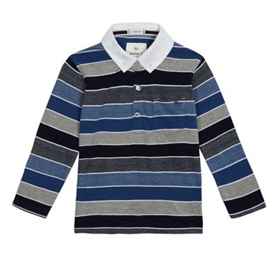 J by Jasper Conran Boys' blue block striped polo shirt